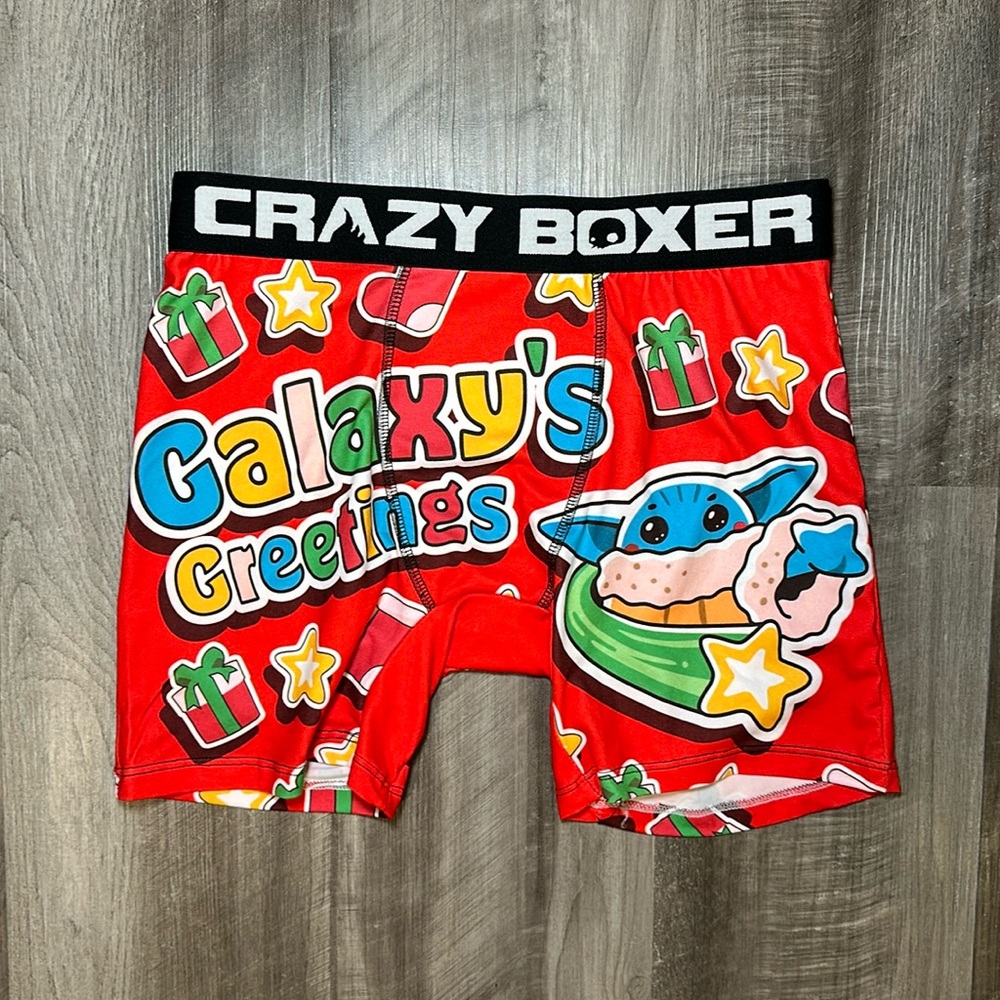 Star Wars The Mandalorian Baby Yoda Crazy Boxer Boxer Brief - Medium